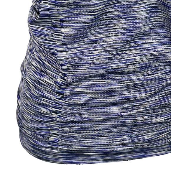 Athleta Medium Space Block Fastest Track Tee Top Ruched Space-Dye Short Sleeves - Picture 3 of 8